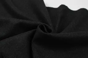 100% Wool Fabric for Coats - Heavy-Weight - Black Melange