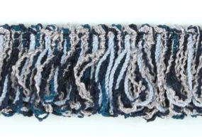 1" Blue, Black & Tan Fringed Trim