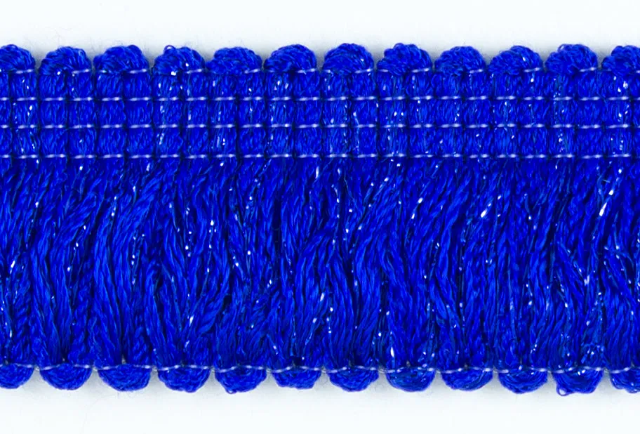 1"  Royal Blue Metallic Fringed Trim