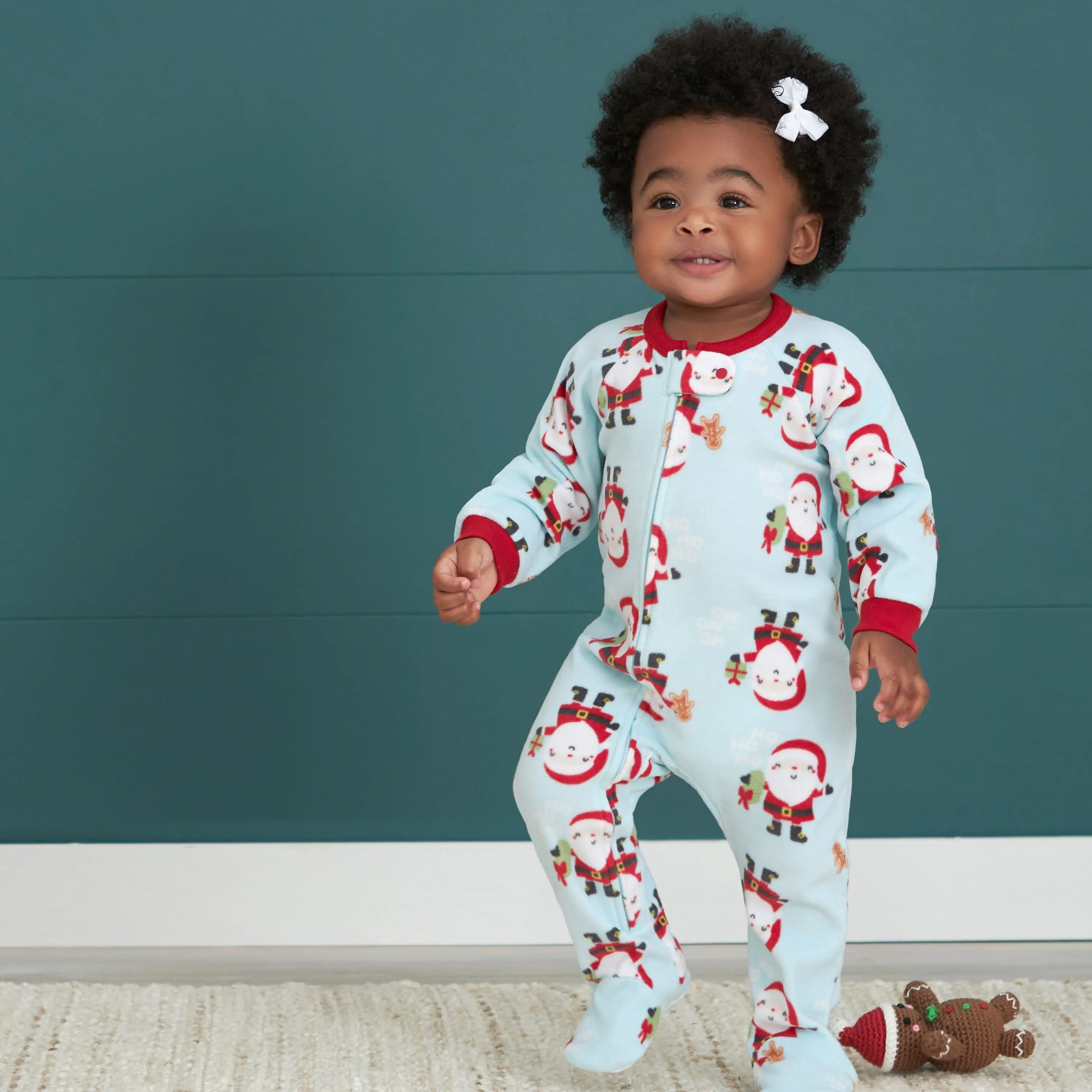 2-Pack Baby & Toddler Neutral Santa Fleece Pajamas