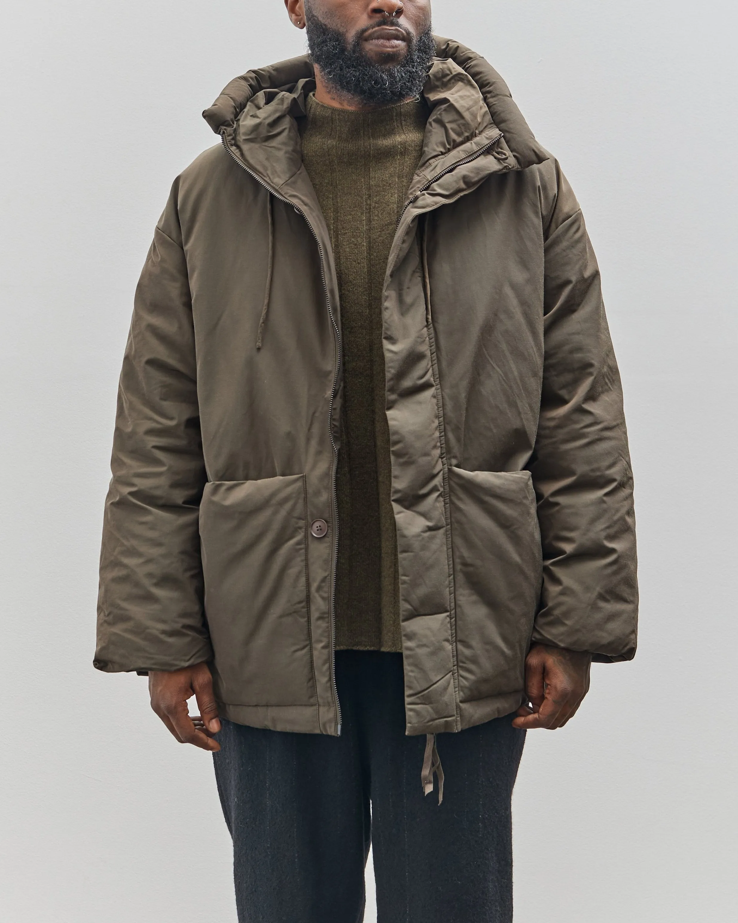 7115 by Szeki Unisex Hooded Puffer, Olive