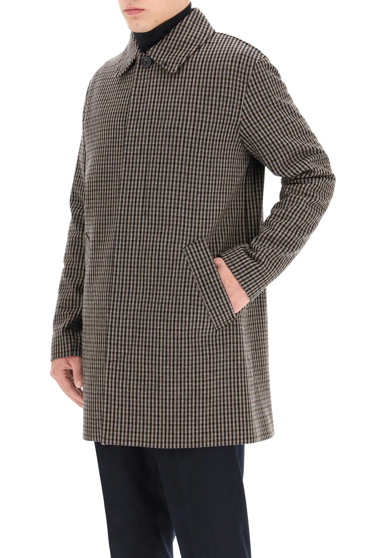 A.P.C. Flynn Checked Mid-Length Coat