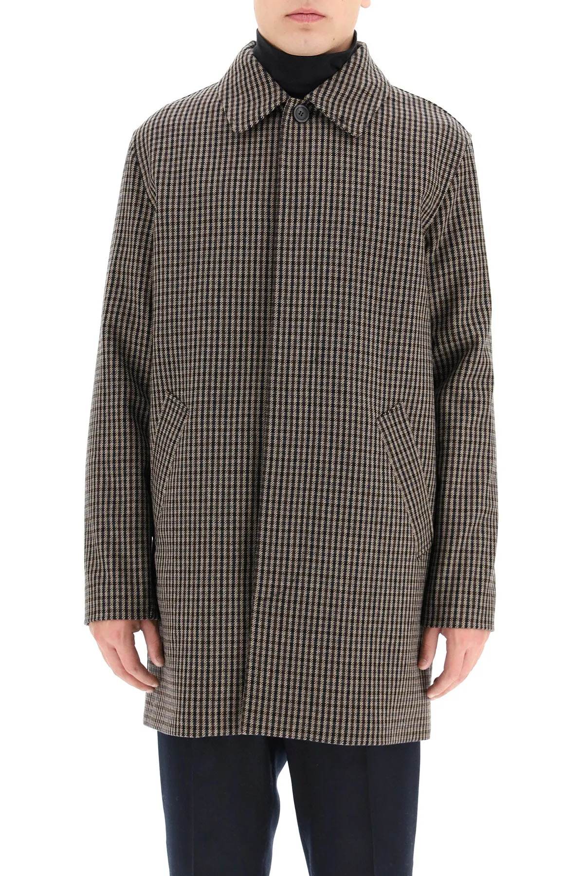 A.P.C. Flynn Checked Mid-Length Coat