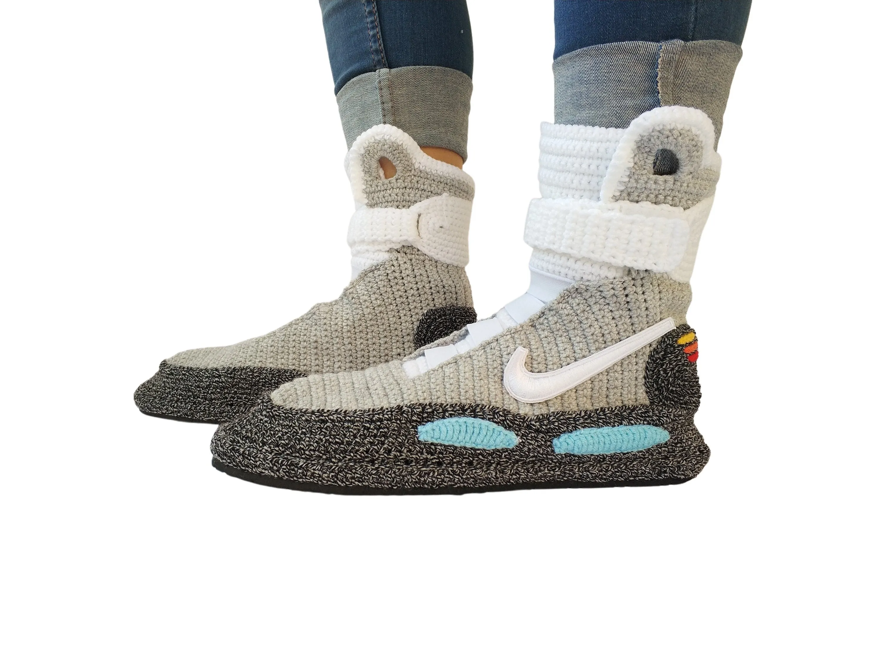 Back to the Future Knitted Air Mag Plush Slippers Sneakers Marty McFly House Shoes