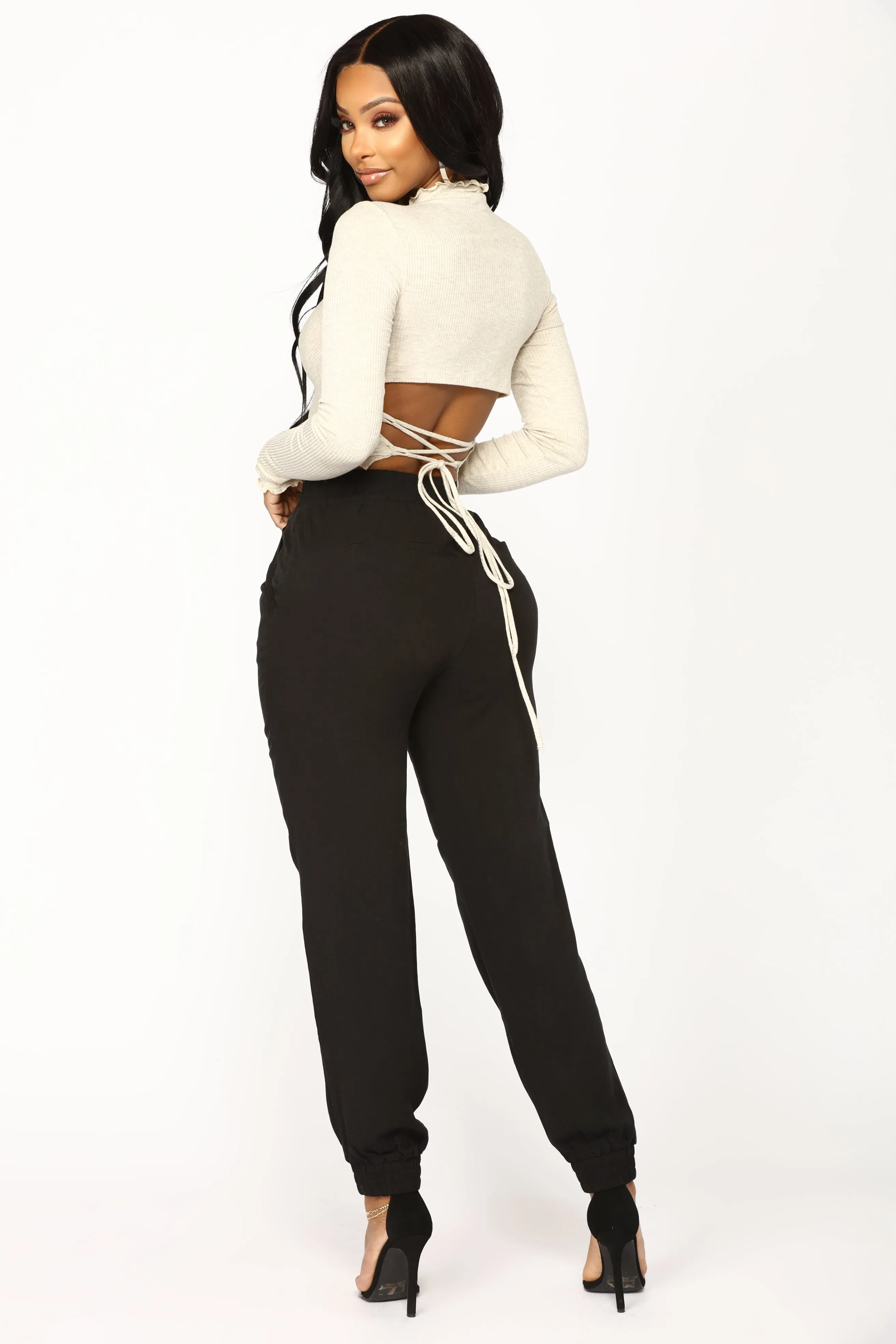 Beachy Breeze Jogger Pants - Black