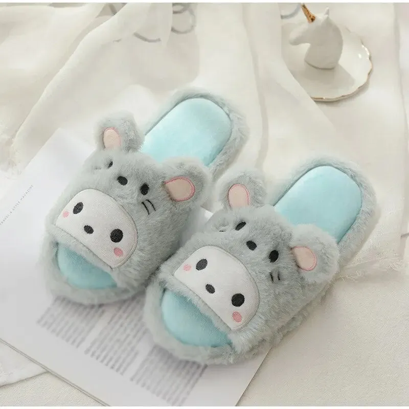 BEAUTIFUL FURY PLUSH SLIPPERS FOR WINTER