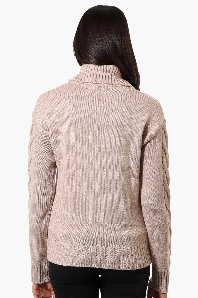 Beechers Brook Knit Turtleneck Pullover Sweater - Camel