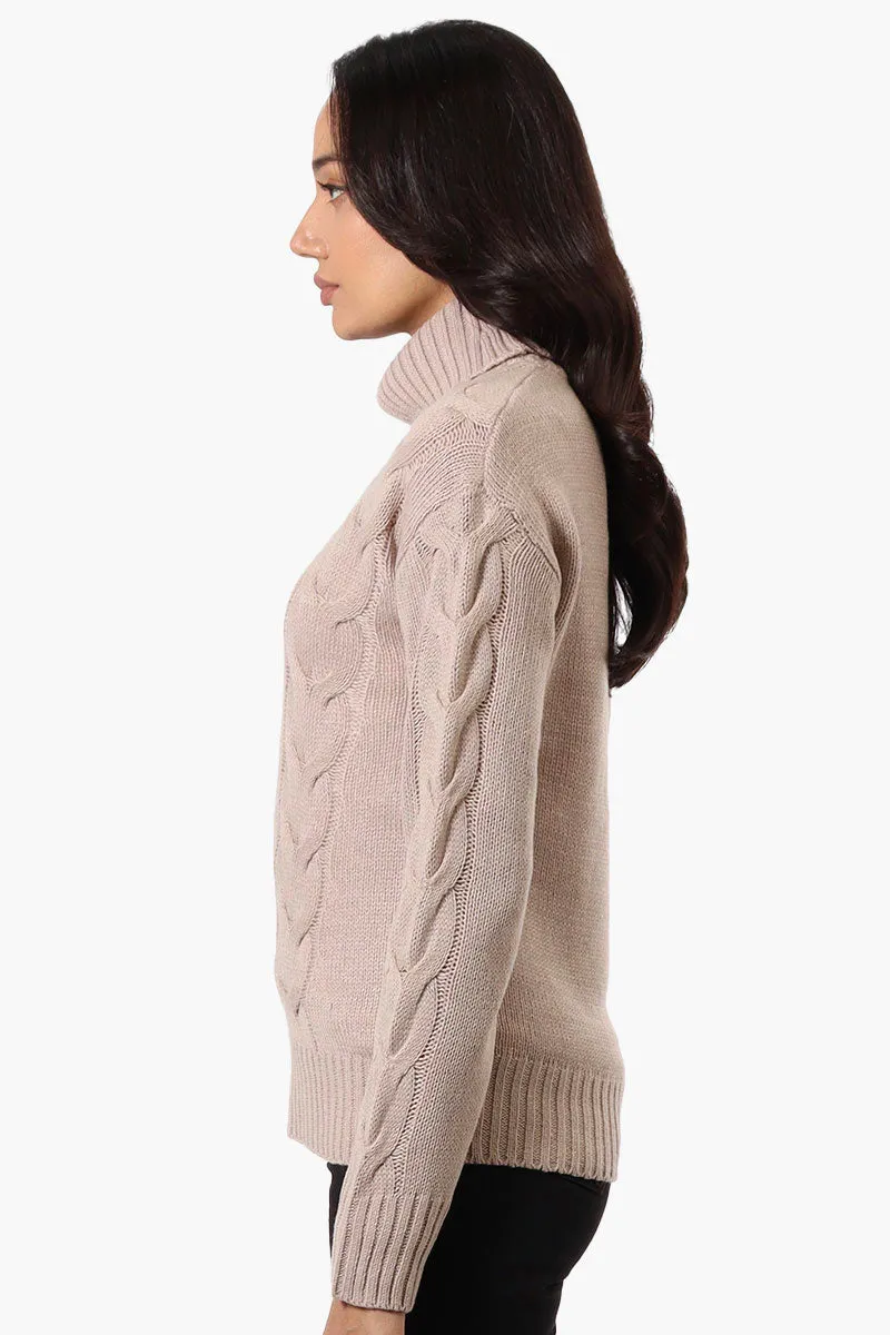 Beechers Brook Knit Turtleneck Pullover Sweater - Camel