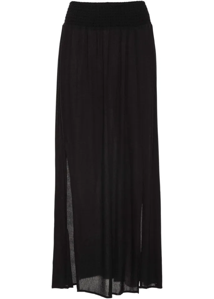 Bodyflirt maxi skirt with slits, black