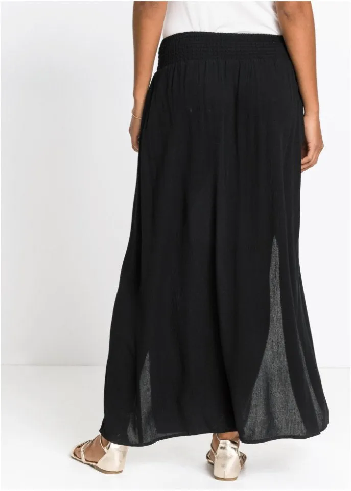 Bodyflirt maxi skirt with slits, black