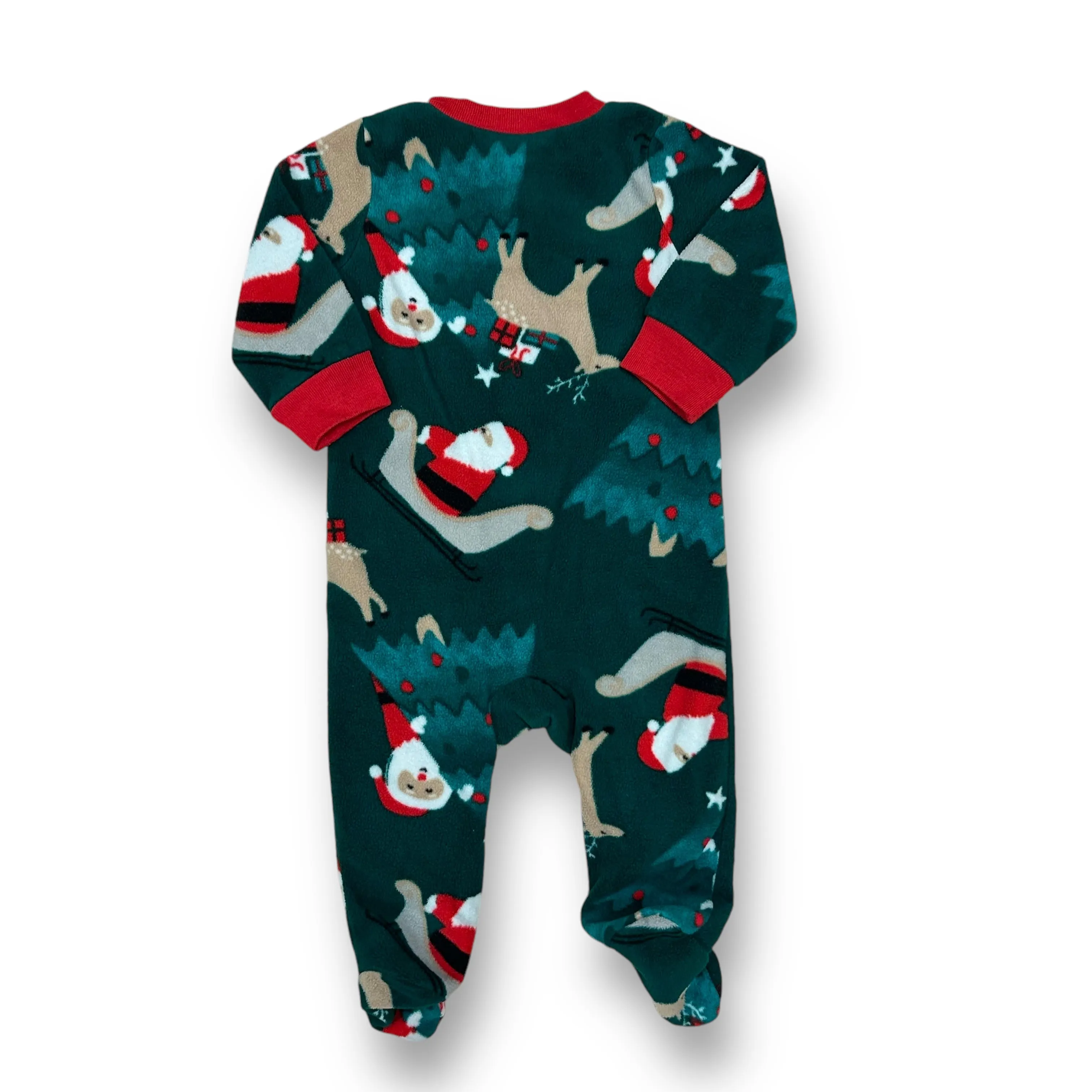 Boys Carter's Size 6 Months Green Fleece Santa Christmas Pajamas