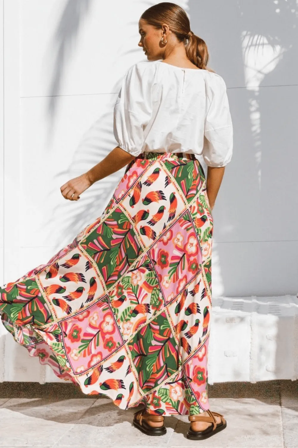 Calista Hi-Lo Maxi Skirt - Rosella