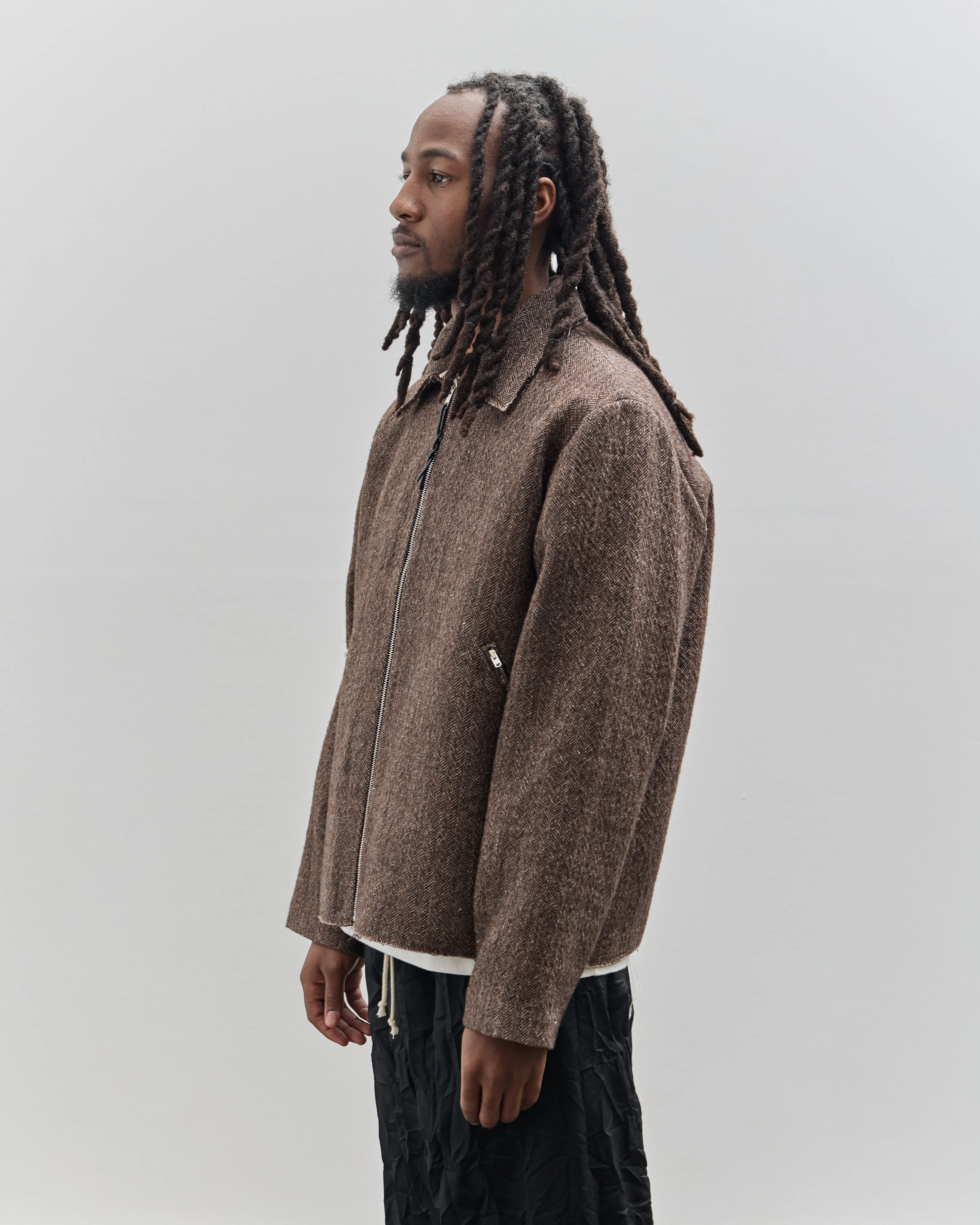 Camiel Fortgens Simple Jacket, Brown Herringbone