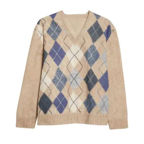 Custom Argyle Sweater | OEM/ODM Cashmere Blend Knitwear Manufacturer