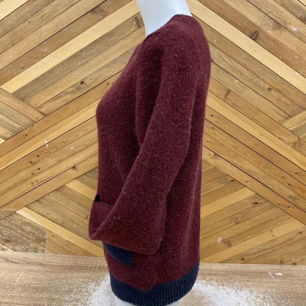 Ellen Tracy - Women's Alpaca-Blend Sweater: Burgundy/Navy-women-MD