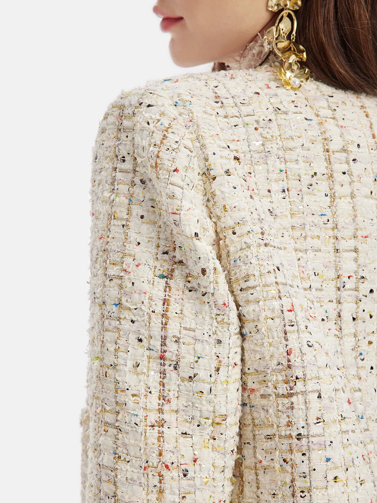 French Gold Tweed Beaded Jacket