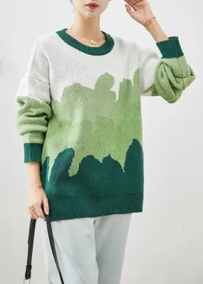 French Green Oversized Thick Knit Sweaters Winter ML3274