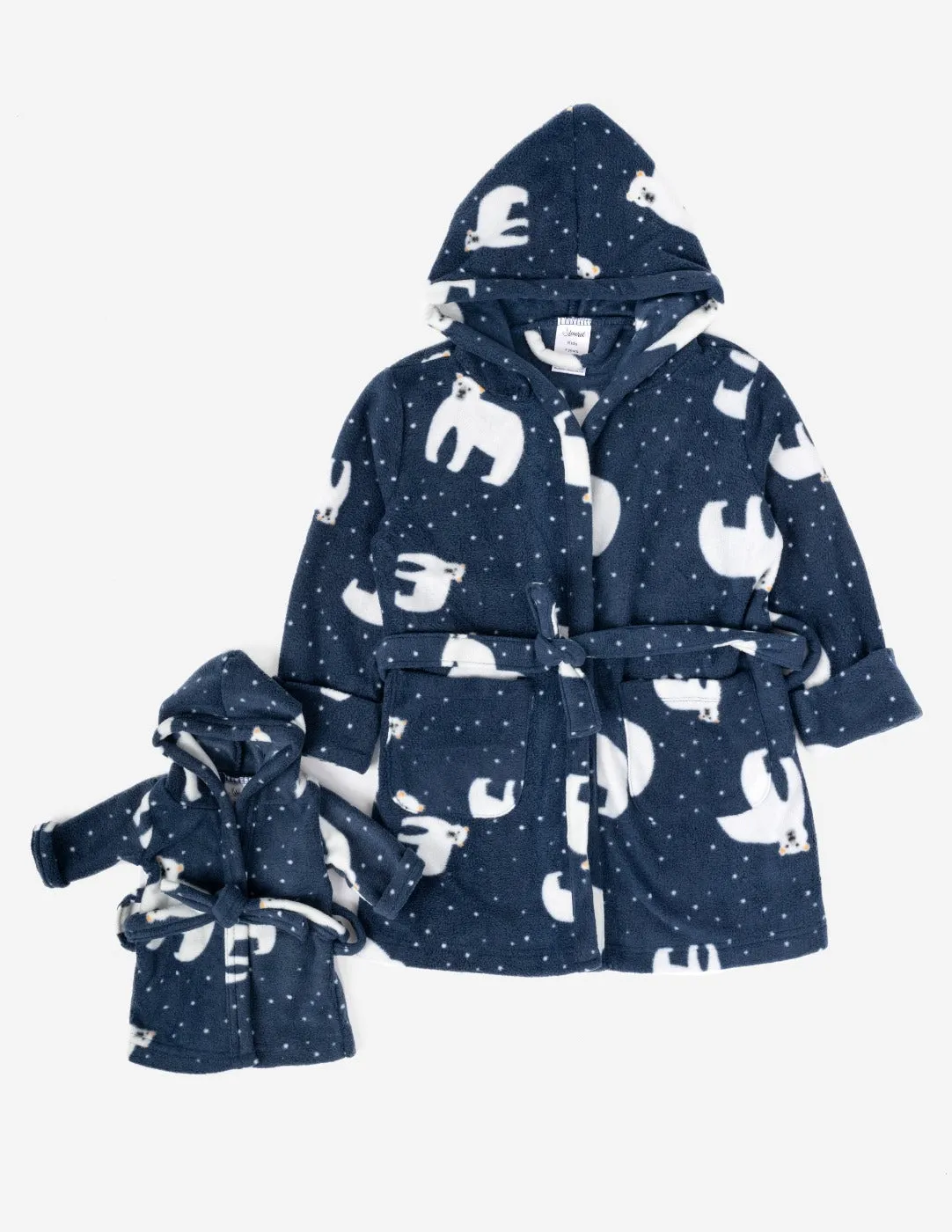 Girl and Doll Fleece Hooded Animal Robes