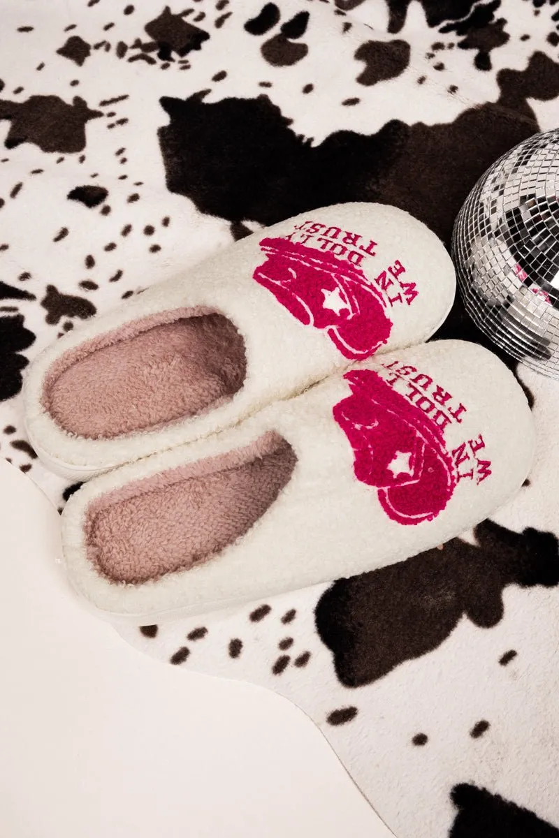 In Dolly We Trust Plush Slippers