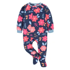 Infant & Toddler Girls Floral Fleece Pajamas