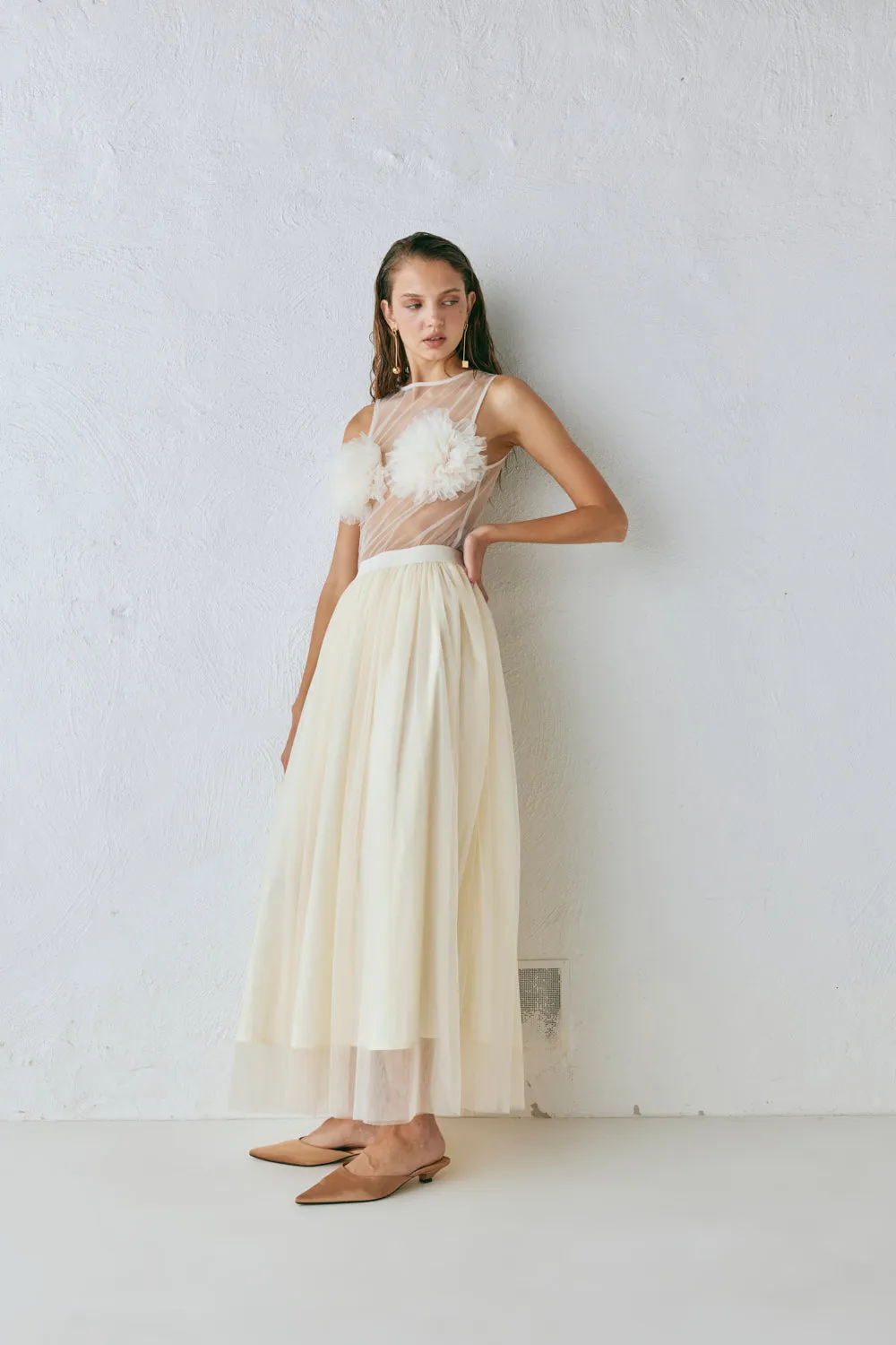 Irina Maxi Skirt Cream