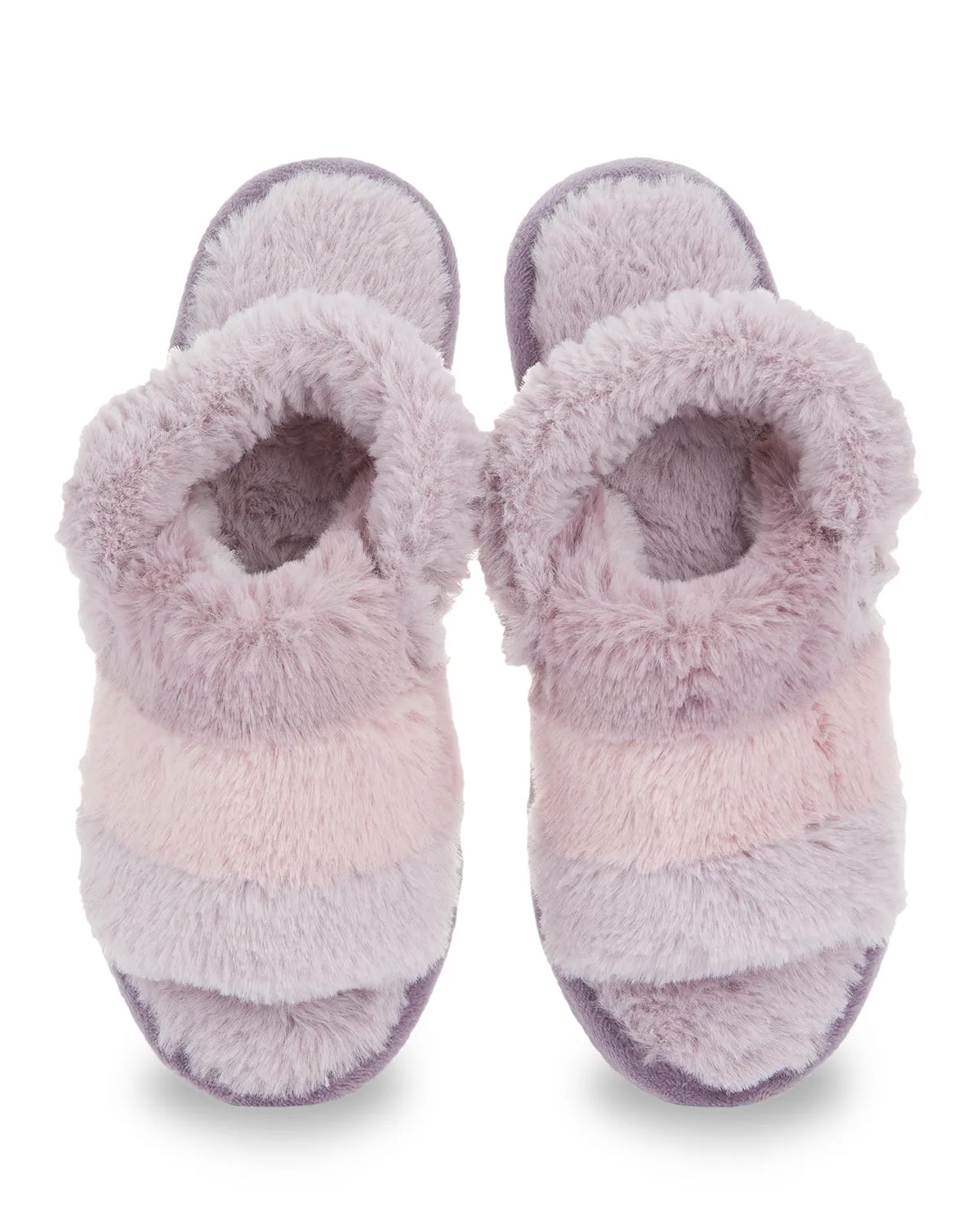 Kids' Colorblock Fur Plush Slippers