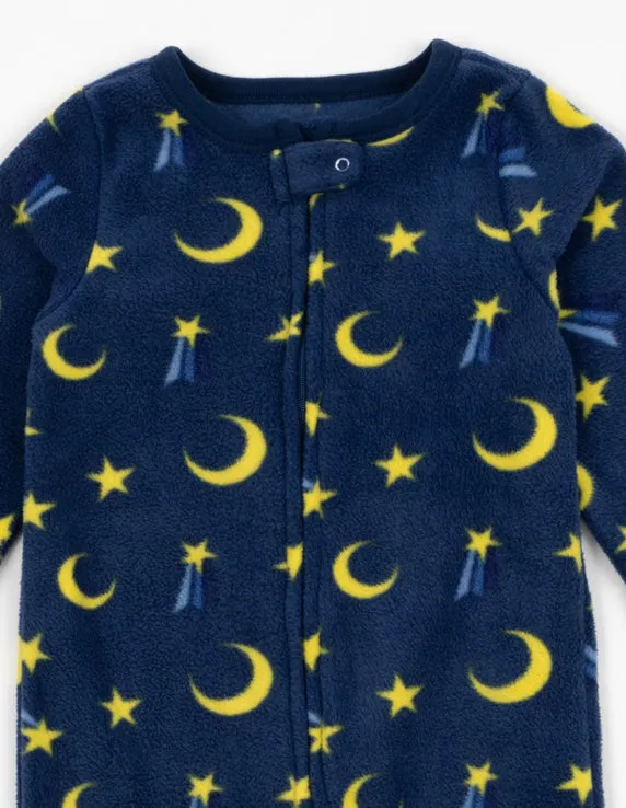 Kids Footed Fleece Moon Pajamas