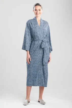 Leo-Printed Cotton Jersey Robe