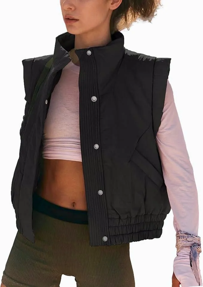 Marley Puffer Vest: Black