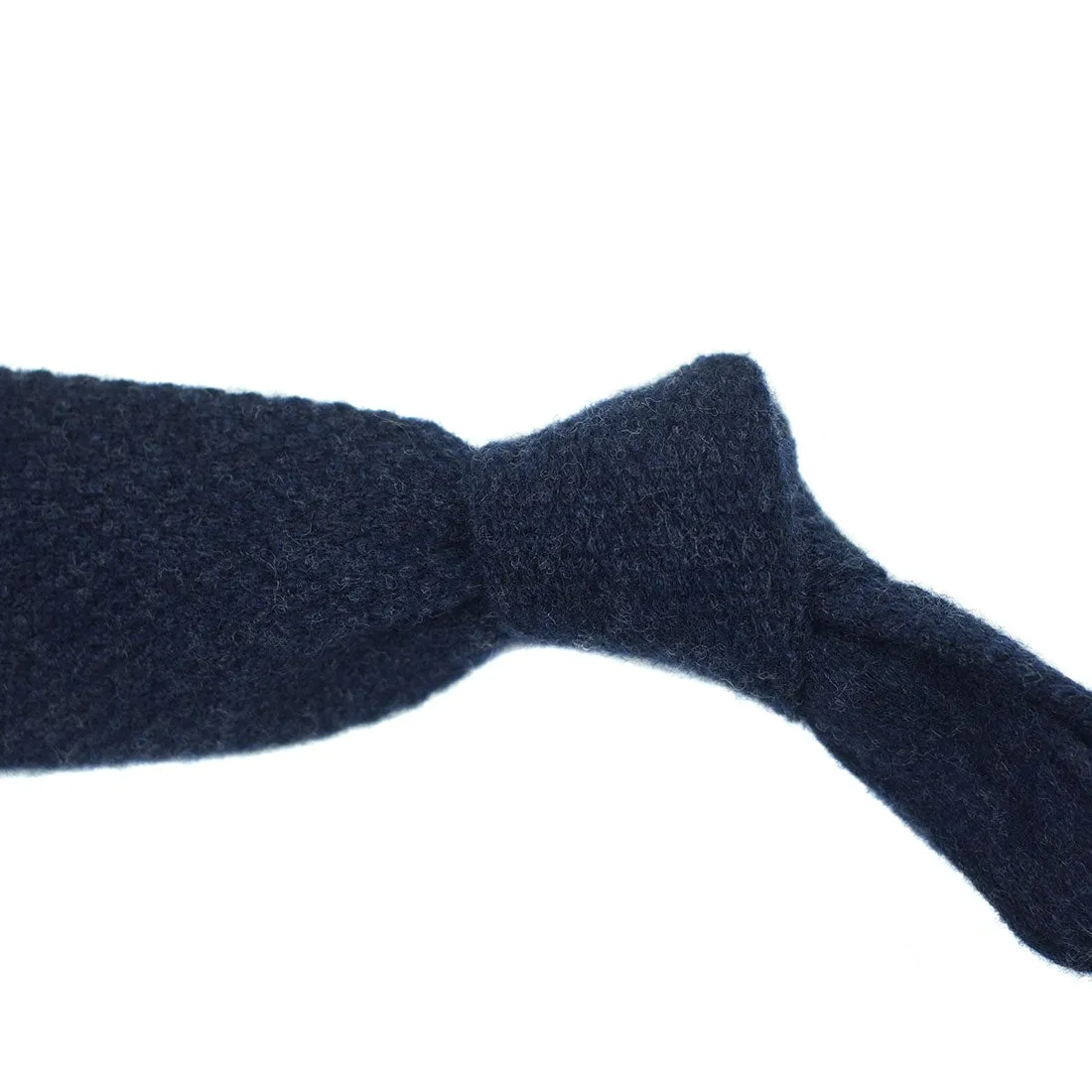 Navy melange wool & cashmere knit tie