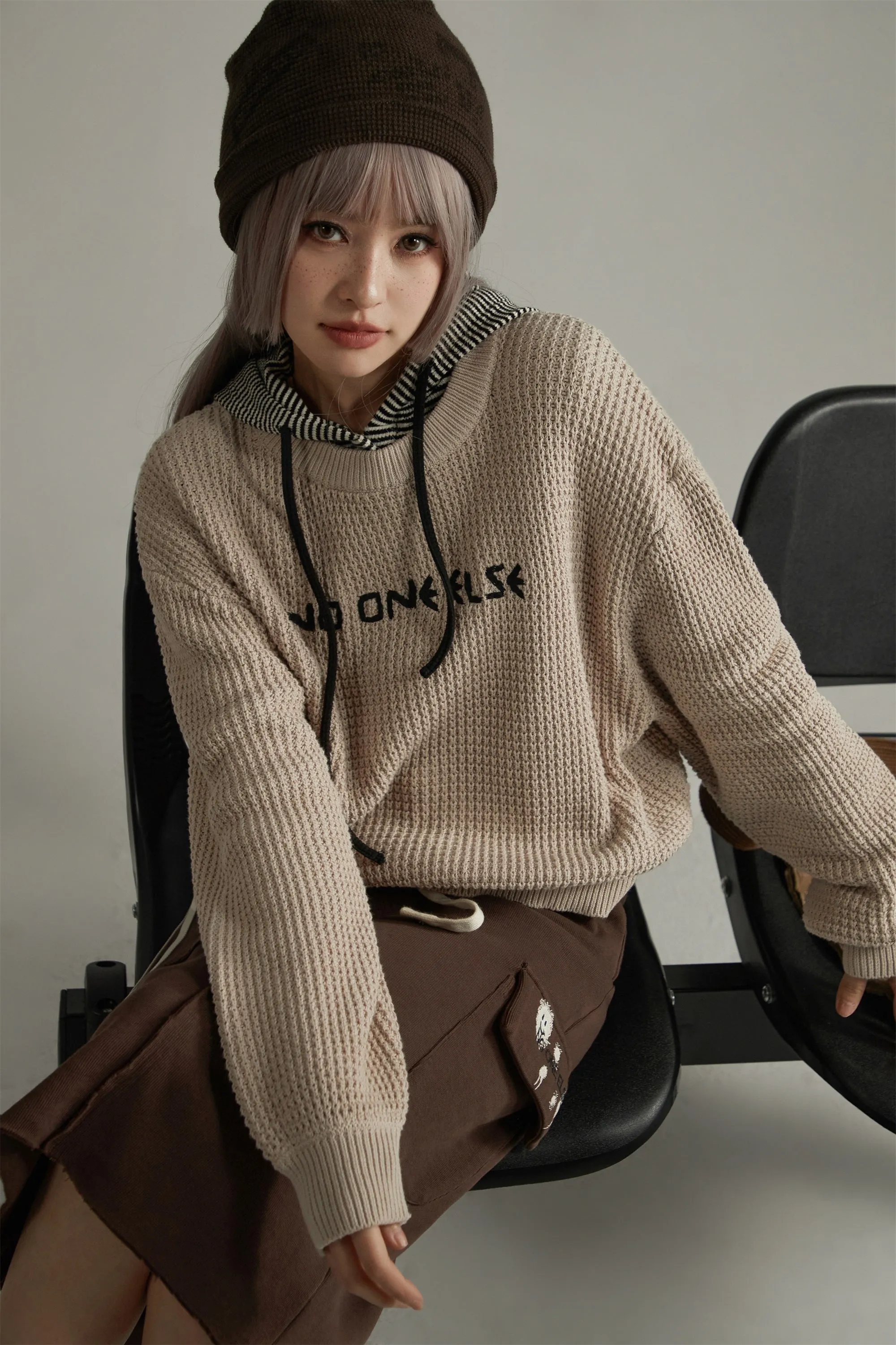 Noe Waffle Loose Fit Knit Sweater