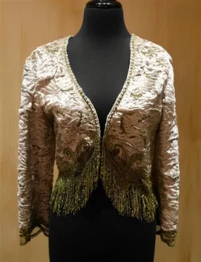 Pazuki Velvet Charleston Jacket with Bead Fringe