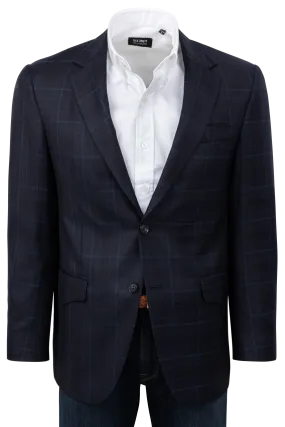 Pinto Ranch Dark Blue Plaid Sport Coat