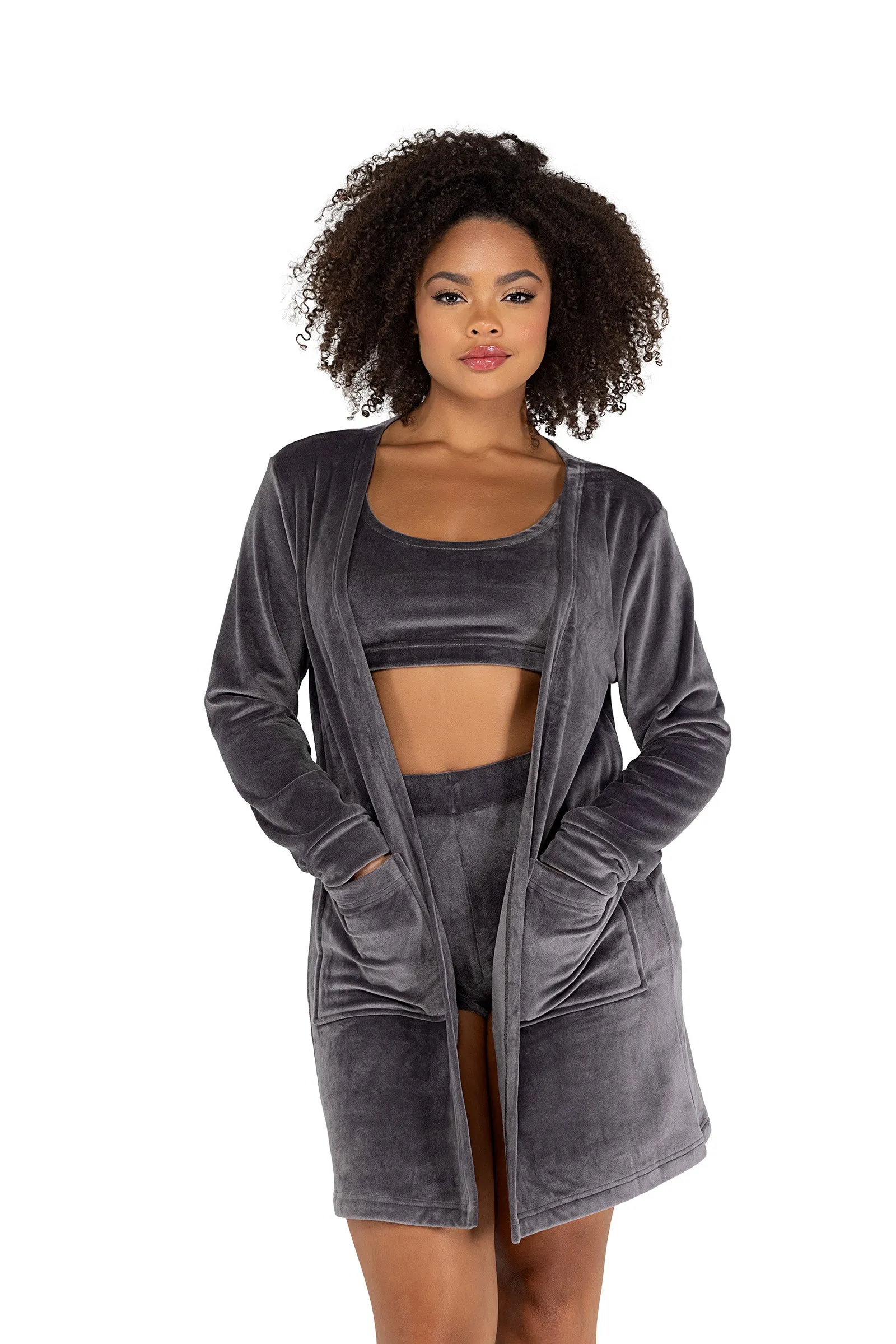 Roma Super Soft & Cozy Velour Robe with Pockets Roma Confidential