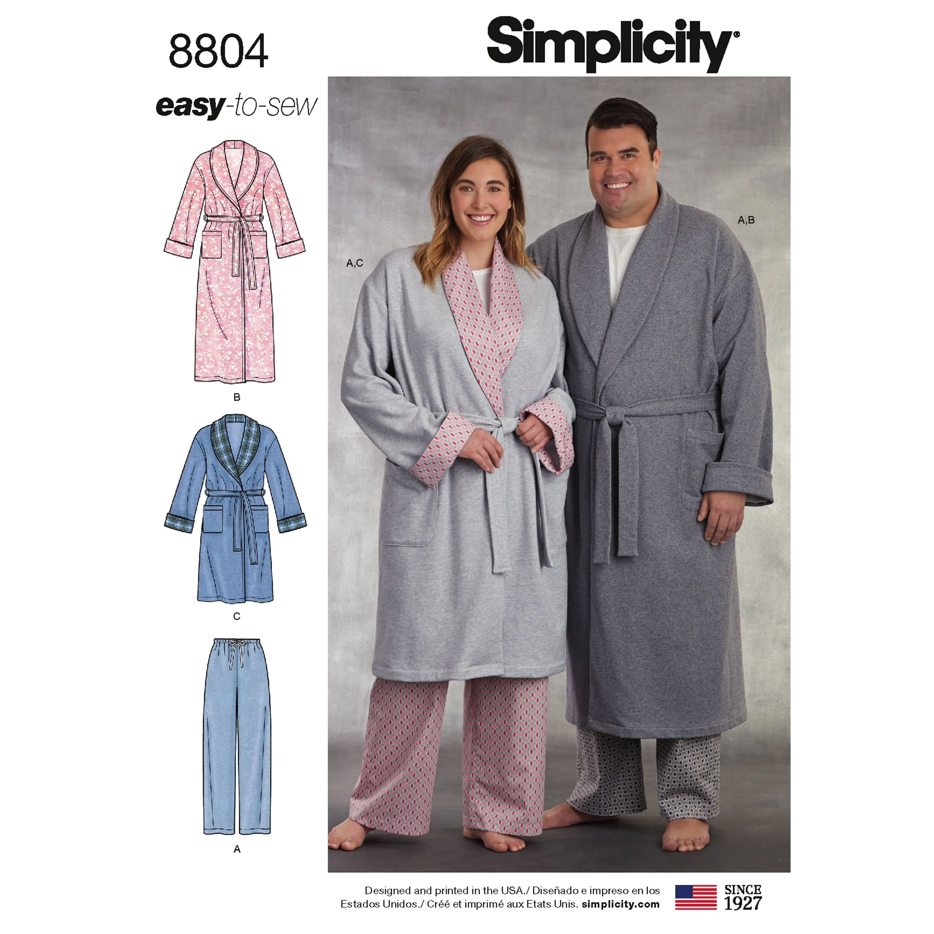 Simplicity Pattern 8804 unisex-loungewear