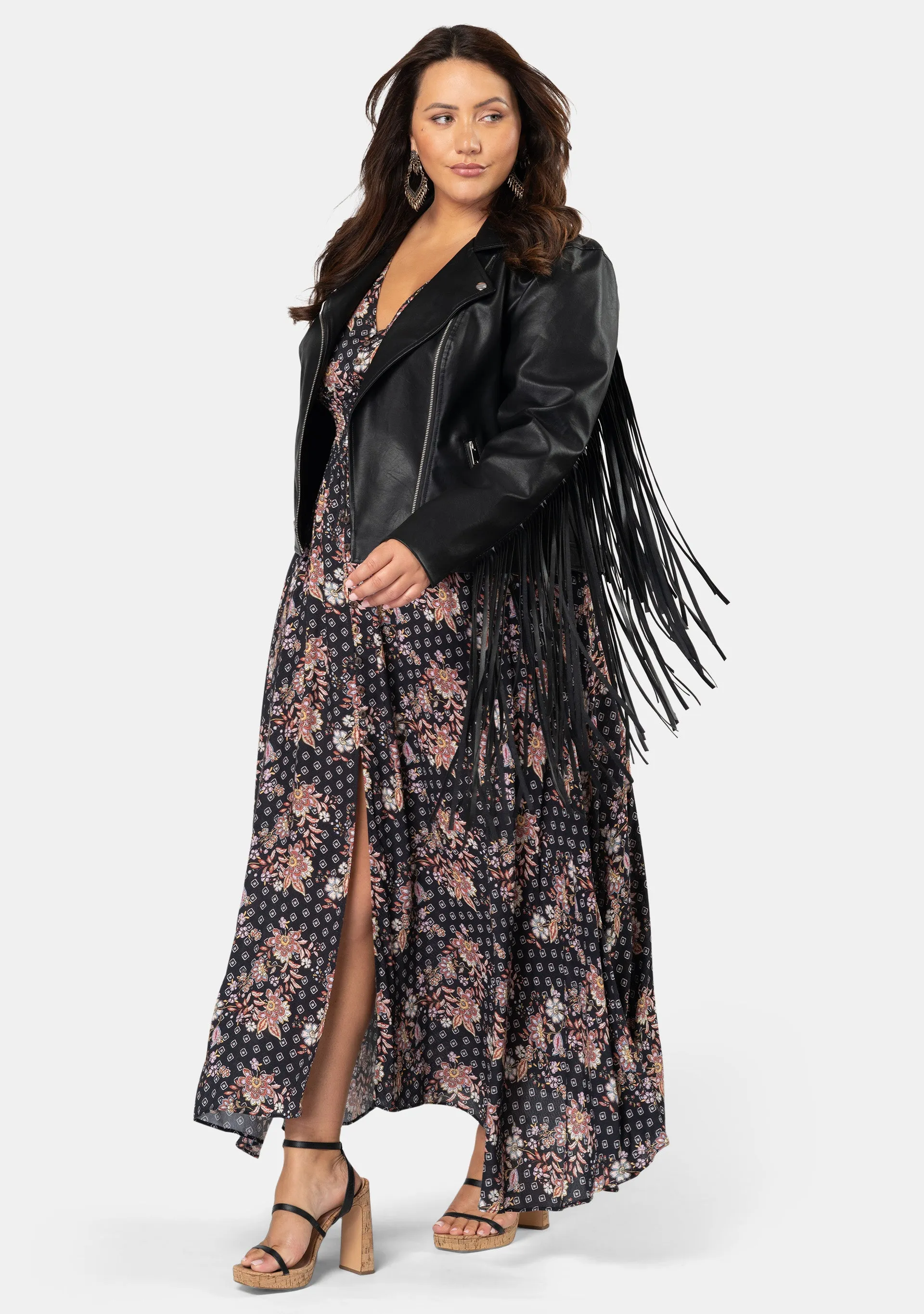 Star Dancer Fringe PU Jacket