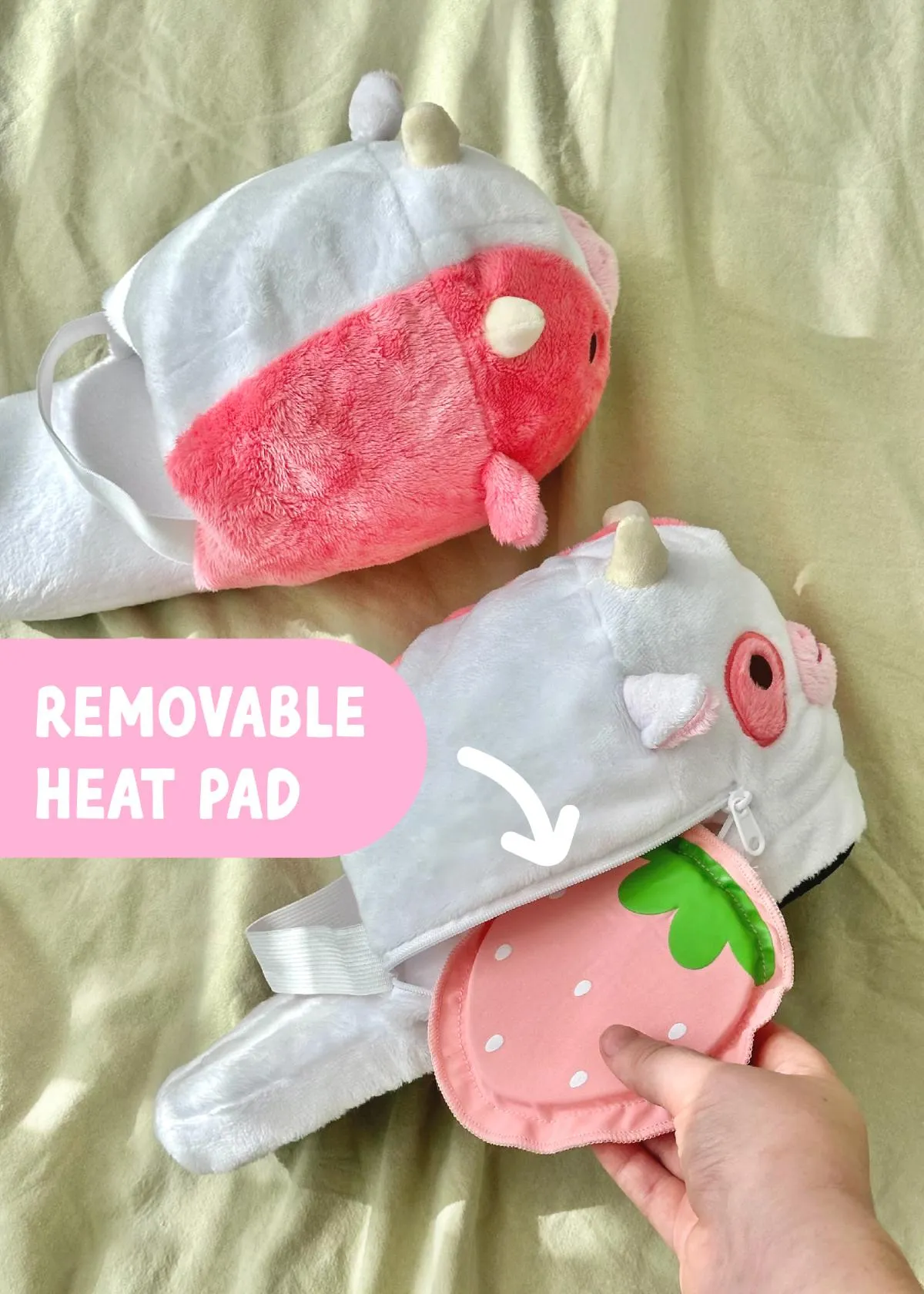 Strawberry Cow Heatable Slippers