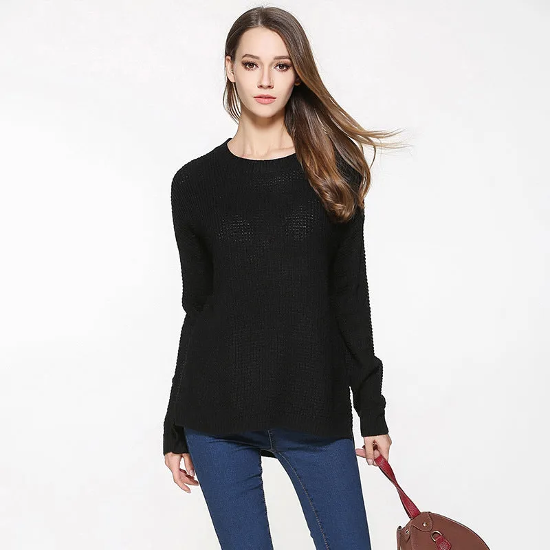 Stripe Round Neck Long Sleeve Sweaters