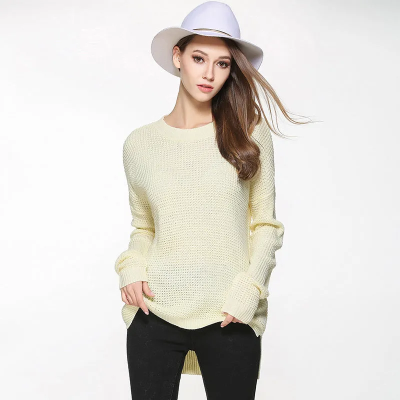 Stripe Round Neck Long Sleeve Sweaters