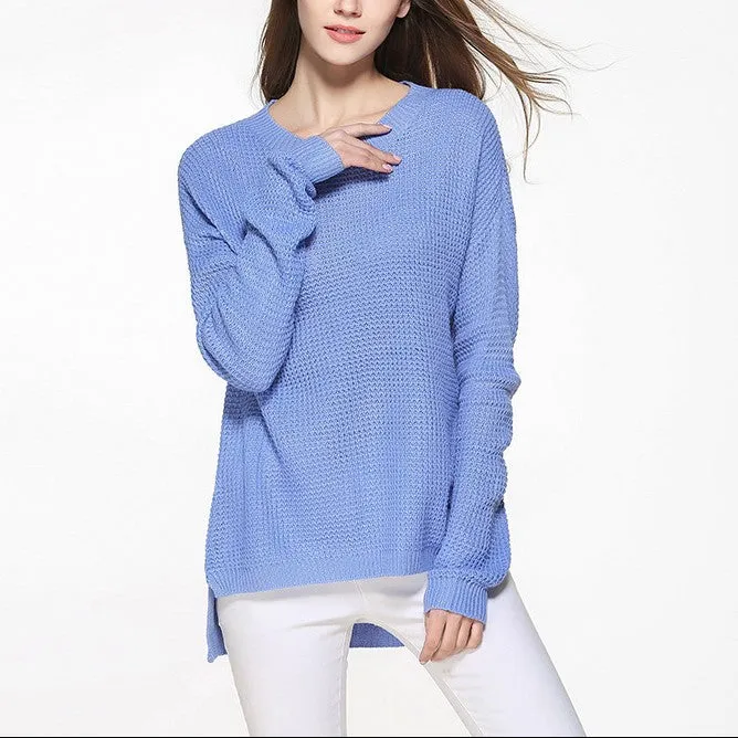 Stripe Round Neck Long Sleeve Sweaters