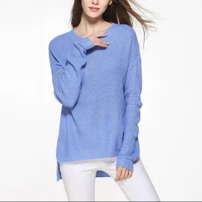 Stripe Round Neck Long Sleeve Sweaters