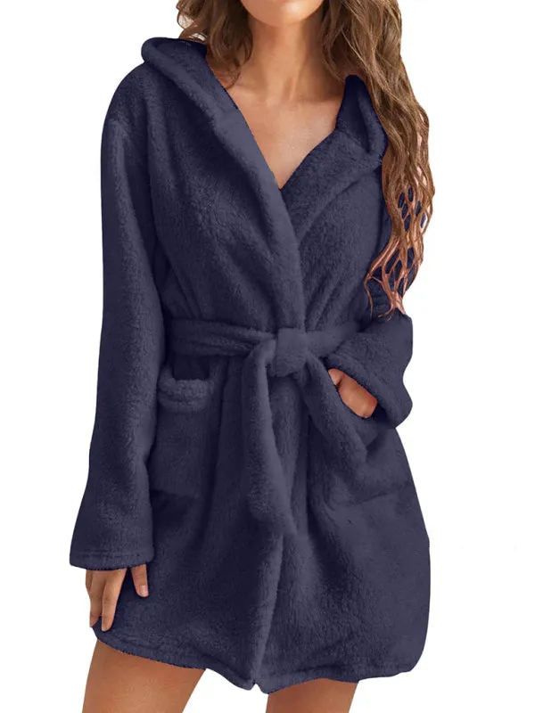 Trendy Hooded Bathrobe for Cozy Days at Home