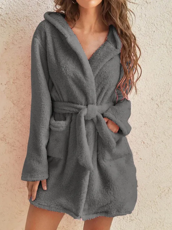 Trendy Hooded Bathrobe for Cozy Days at Home