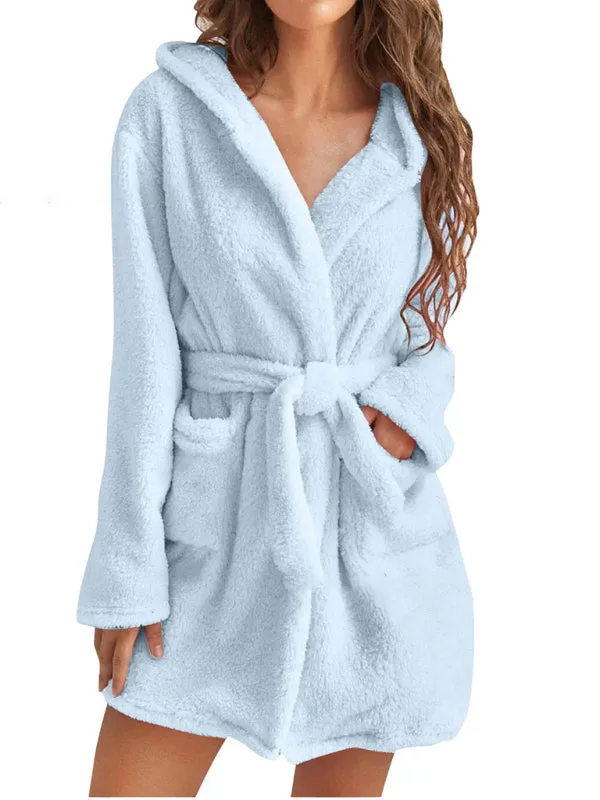 Trendy Hooded Bathrobe for Cozy Days at Home