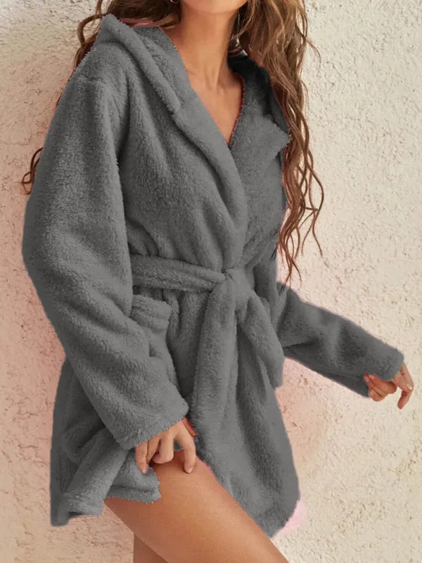 Trendy Hooded Bathrobe for Cozy Days at Home