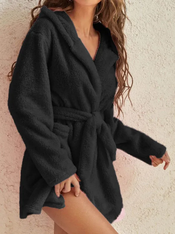 Trendy Hooded Bathrobe for Cozy Days at Home