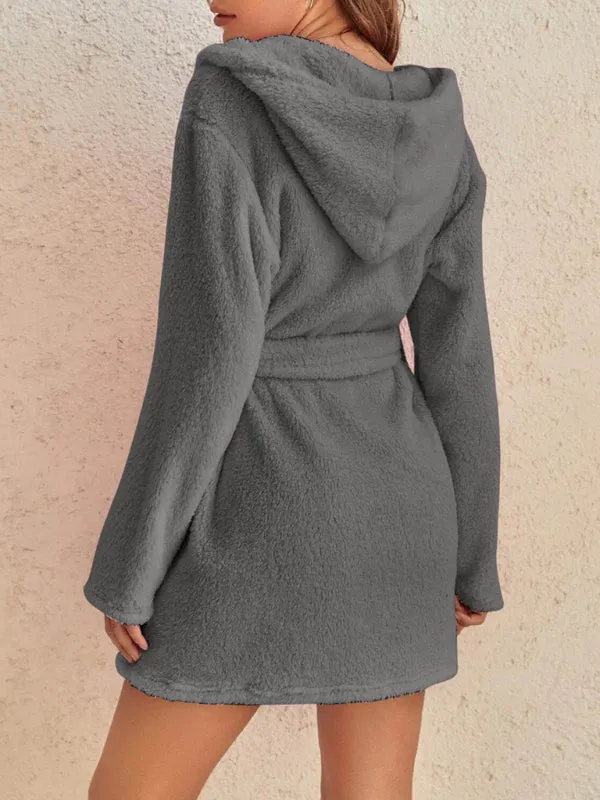 Trendy Hooded Bathrobe for Cozy Days at Home