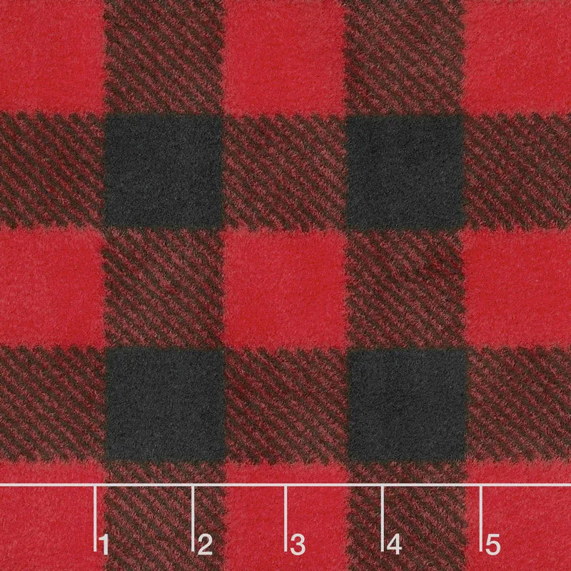 Winterfleece Prints Buffalo Plaids and Checks Red Fleece 2 Yard Cut