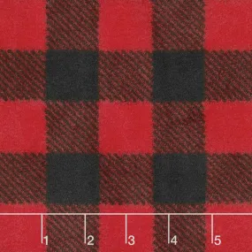 Winterfleece Prints Buffalo Plaids and Checks Red Fleece 2 Yard Cut