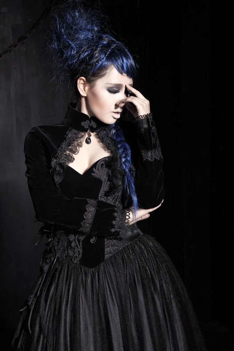 Women's Goth Embroidered Fringe Velvet Jackets